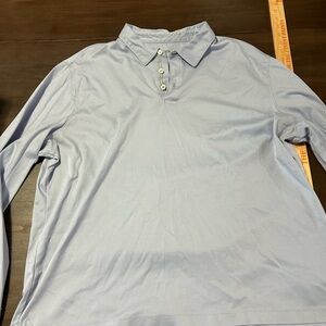UNTUCKit Pale Blue Long-Sleeve Button-Down Polo Shirt
